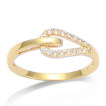 Bague Plaqu&eacute; Or 'Sissi' Blanc dor&eacute; - 7 mm