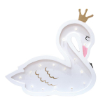 Les Tr&eacute;sors De Lily [Q4467] - Lampe bois 'Cygne Blanc' blanc rose - 31x28. 5 cm