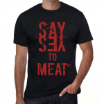 Vyri&scaron;ki vintažiniai mar&scaron;kinėliai Grafi&scaron;ki mar&scaron;kinėliai Say Yes to Meat Deep Black XS juoda