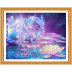 Deimantinis siuvinėjimas Dragon Lotus 3D Deimantinis paveikslas Siuvinėjimas kryželiu Kalnų kri&scaron;tolų paveikslas pilnas apvalus 20X30CM