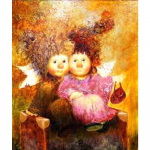 3D deimantų siuvinėjimo tapyba kryželiu Siuvinėti apvalią Kalnų kri&scaron;tolo tapybą Angelų fėjos Full Round 20x25CM