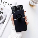 &bdquo;Samsung Galaxy Z Flip 4 3 Case&ldquo; prabangus paprastas skystas silikoninis žiedas, sagtis, sulankstoma, atspari smūgiams apsauga, galinio dangtelio priedai For Samsung Z Flip 4 juoda