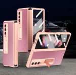 Stumdomas reguliuojamas vyrių dėklas, skirtas Samsung Galaxy Z Fold 4 paprastam pilnai apsaugančiam stovo dangteliu su ekrano stiklu