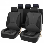 Universalus automobilio sėdynės užvalkalų rinkinys Kvėpuojantis PU odinis transporto priemonės sėdynės pagalvėlės pilnas apdangalas automobiliui, suderinamas su oro pagalve Fit 5-Seat Auto