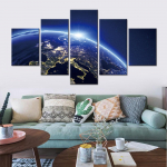 Drobės paveikslai Namų dekoro spaudiniai Plakatas 5 vienetų erdvės nuotraukos svetainei Modulinis sienų menas, įrėmintas 20x35cm*2 20x45cm*2 20x55cm*1