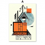 &bdquo;Bauhaus&ldquo; akių geometrijos abstrakcija, paprasti modernūs plakatai, atspaudai, paveikslėliai, drobės, sienų dekoracijos, namų paveikslai, skirti svetainei 21*30cm