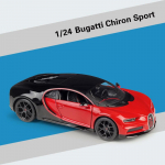 1:24 dydžio &bdquo;Bugatti Chiron&ldquo; automobilių modelio žaislai, skirti 3&ndash;12 m. amžiaus berniukams, patraukiamos transporto priemonės su muzikinėmis durelėmis ir atidaroma gaubtu 1/24-19x8.5x4.5cm