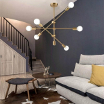 4/6 &scaron;viestuvai &Scaron;iaurės &scaron;alių lempa Vintažinis liustra ap&scaron;vietimas Edison &scaron;viestuvas blizgantis pakabinamas &scaron;viestuvas Vario padengimas dažais lubų &scaron;viesa pakabinama lempa 6 Lights auksas