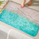 3D Sea Waves Vonios Kilimėlis 1Vnt 48X78CM Sugeriantis Neslystantis Storas Kempininis tualeto kilimėlis Prie&scaron;kambario kilimėlis 48x78cm