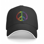 Madingos LGBT taikos ženklo vaivoryk&scaron;tės &scaron;irdelių beisbolo kepuraitės moterims, unisex, reguliuojamo dydžio gėjų pasididžiavimo LGBTQ meilės tėčio kepuraitė lauko reikmėms Baseball Cap