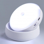 Led judesio jutiklis naktinis ap&scaron;vietimas USB apvali įkrovimo lempa miegamojo koridoriaus namų vonios kambariui Battery cold white light