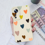 Skirta Xiaomi 10 11 12 13 Lite 10T 11T 12T 12S Ultra 11X Pro Dėklai Fashion Love Heart Camera Protection Square Skystas silikonas, skirtas Xiaomi buferiui Xiaomi 12S Pro