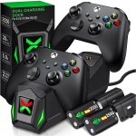 Dvigubas greitas įkroviklis, skirtas Xbox One X/S/Elite Xbox Series X/S belaidis valdiklis 2X2550mAh įkraunamas akumuliatorius, skirtas Xbox One