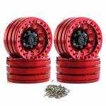 4 vnt. Aliuminio lydinio ratlankio Beadlock 1,9 colio ratlankiai stebulės keitimas Axial Scx10 Rr10 Wraith raudona
