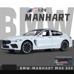 1/24 Scale M8 Diecast automobilio modelio žaislas, patraukiama atgal žaislinė transporto priemonė su garsu ir &scaron;viesa vaikams, mažiems berniukams, mergaitėms, dovanų kolekcija 1/24-21x8.5x6.5 cm balta