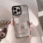Madingas minimalistinis telefono dėklas, skirtas iPhone 15 14 13 12 11 Pro Max odinis TPU smūgiams atsparus dangtelis iPhone 11 pilka