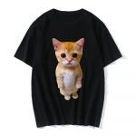 Juokingi El Gato Meme Liūdna verkianti katė Munchkin Kitty 3D Print Moteri&scaron;ki laisvalaikio mar&scaron;kinėliai Vasariniai Harajuku mar&scaron;kinėliai Kasdieniai madingi drabužiai XS