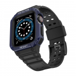 Laikrodžio apyrankės apyrankė su apsauginiu dangteliu, suderinama su Apple Watch i watch 9 8 7 6 5 4 Sportinio laikrodžio apyrankė S juoda