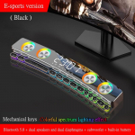 3600 mAh BT belaidžio žaidimo Bluetooth garsiakalbis Soundbar USB 3D stereo žemųjų dažnių garsiakalbis AUX namų vidaus garso juostos kompiuterio garsiakalbis juoda