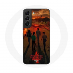 Coque pour Samsung Galaxy S22 Stranger Things Saison 4 Affiche Art Equipages de la Nouvelle Th&eacute;orie