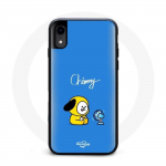 Coque pour Iphone XS Bangtan BTS BT21 Chimmy Jimin Fond Bleu