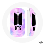 Souris Sans Fil Bangtan Sonyeondan BTS Logo Fond Abstraite Violet Bleu Rose