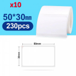 10 ritinių NiiMbot B21 B3S etikečių spausdintuvui, terminis etikečių popierius, vandeniui atsparus, atsparus aliejui, prekių kaina, maisto brūk&scaron;ninis kodas 50x30mm 230pcs