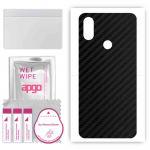 apgo Protective Skin Sticker for the back compatible with Xiaomi Mi A2 (Mi 6X), Wrap Film, Foil, Vinyl - Pattern Carbon Black