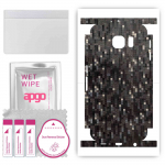 apgo Protective Skin Sticker for the back+sides compatible with Samsung Galaxy S6 G920, Full Wrap Film, Foil, Vinyl - Pattern Carbon Black Pixel