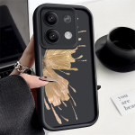 Skirtas &bdquo;Xiaomi Poco X6 X5 13t Redmi Note 12 11 10 Pro Goldded Butterfly&ldquo; smūgiams atsparus silikoninis mink&scaron;tas plonas saldainių vienspalvis dėklo dangtelis Redmi Note 13 4G juoda