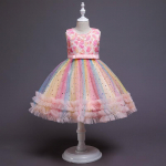 Kūdikio mergaitės suknelė miela spalvingo &scaron;irdies ra&scaron;to spauda vakarieti&scaron;ka vasarinė suknelė vaiki&scaron;ka princesės suknelė 100cm