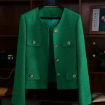 Rudens žiema prancūzi&scaron;kas vintažinis mažas kvepiantis tvido &scaron;varkas Moteri&scaron;kas Eleganti&scaron;kas laisvalaikio vilnonis trumpas paltas Gatvės apranga vir&scaron;utiniai drabužiai Crop Top XXL