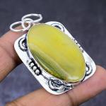 Bumble Bee Jasper Gemstone 925 Steling Silver Jewelry Pendant 2.05 z9r83