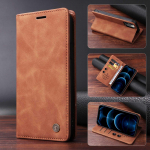 Vintage odinis atverčiamas dėklas, skirtas Samsung Galaxy A15 A54 A34 A24 A14 A05S A32 A22 A23 A73 A53 A52S A71 A51 M32 5G M22 piniginės kortelės lizdo knygos stovo dangtelis Samsung A32 5G ruda