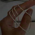 Paprasti sidabro spalvos &bdquo;Choker&ldquo; kaklo papuo&scaron;alai. Kasdienis kaklo papuo&scaron;alas moterims &bdquo;Collier Femme&ldquo;.