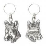 Basenji, African bush dog, Congo dog - Silver-plated dog pendant, handbag decoration, backpack pendant by Art-Dog brand sidabras