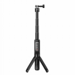 TELESIN Įkraunamas &bdquo;selfie Stick&ldquo; trikojo stovas su nuotolinio užrakto i&scaron;traukiama baterijos rankena juoda