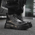 &bdquo;Martin Boots&ldquo; vyri&scaron;ki nauji trumpi batai briti&scaron;ko stiliaus retro auk&scaron;to vir&scaron;aus odiniai batai su storu padu vidutinio vir&scaron;aus odiniai batai &bdquo;Tide 9133-H&ldquo; 36