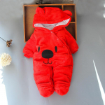 Born Fleece Baby Cute Animal Overalls Winter Boy Girl Cotton Newborn Toddler Clothes Infant Warm Footies One Piece 59 raudona