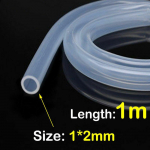 1M saugus lankstus maisto kokybės permatomas silikoninis vamzdis žarna vamzdis mink&scaron;ta guma 1X2mm