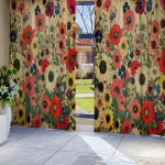 2 vnt./kompl., Boho Geometrinis Ta&scaron;kuotas Skaitmeninės Spaudos Užuolaida Svetainei, Blokuojanti Užuolaida, Pusiau Permatoma Užuolaida Vidaus W65X60H(cm)X2Pcs&Hook