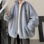 Lamb's Fleece Striukė Vyrų modeliai Rudens ir Žiemos Korėjieti&scaron;ka Laisva Gražuolė Vyri&scaron;ka Žieminė Plius Stora Striukė L mėlyna