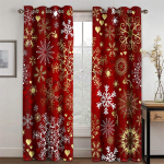 Linksmų Kalėdų Raudonas sniego senelis Kalėdų Senelio eglutė Laimingų Naujųjų Metų 2 skydų plonos &scaron;e&scaron;ėlinės užuolaidos, skirtos svetainės miegamojo dekoravimui su kabliuku 100W130H(CM)40x51in&Hook geltona