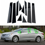 10 vnt. Automobilio langų apdailos dangtelis Hyundai Sonata i45 YF 2010~2014 2011 Dalys B C Statramsčiai Durų lipdukas Dekalas Priedai juoda