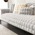 Žiemos &scaron;iltas Super Soft Rabbit pliu&scaron;inis sofos rank&scaron;luostis Storas Bubble Velvet Neslystantis sekcinis sofos užvalkalas Neslystantis L formos sofos užvalkalas 70x70