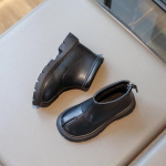 2024 Nauji Žieminiai Vaiki&scaron;ki Batai Kasdieniai Juodi Ruda Mergaičių Trumpi Batai Storu Padu Universalūs Vaikų Mados Medvilniniai Batai Apvaliu Priekiu 26 juoda