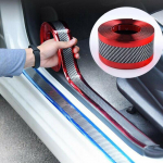 Automobilių lipdukai nuo įbrėžimų durelių slenksčių apsauga guminė juostelė anglies pluo&scaron;to automobilio slenksčio apsauga buferio plėvelė Lipdukas automobilio stilius raudona