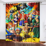 Monkey D Luffy Tamsinanti užuolaida, One Piece, Poliesteris, Animacinis, Tinka miegamajam, Vaikams, Suaugusiems, Kambario dekoravimui, Dovanoms 150x166cm&Grommet Top