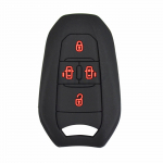 Silikoninis automobilio rakto dėklas Nuotolinio pultelio korpuso dangtelis Peugeot Traveller Expert Jumpy Dispatch SpaceTourer 2016-2019 Berakčio apsauga juoda