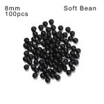 3mm-12mm jūros kam&scaron;teliai naktiniai mink&scaron;ti ir kieti pupelės žvejybos plūdės karoliukai juodi apvalūs Soft Bean-8mm